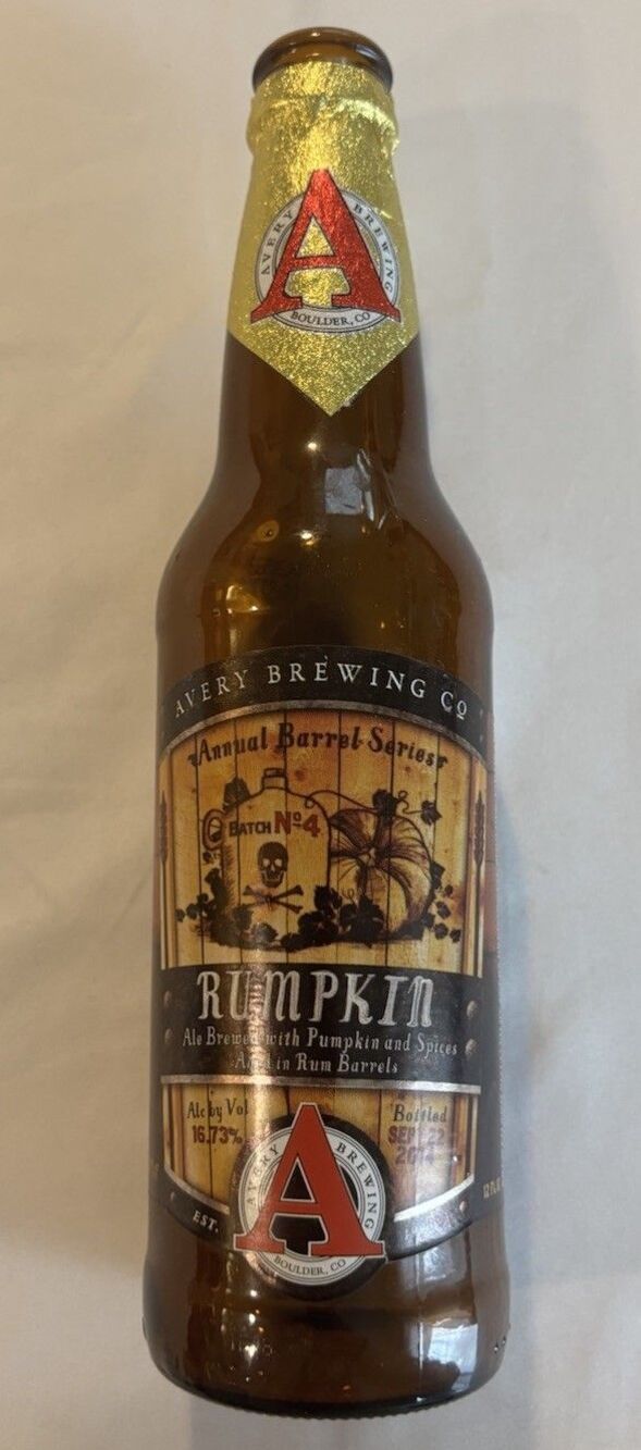 Rumpkin Seasonal Micro Beer Bottle Avery Brewing Boulder CO 2014 Barrel Series